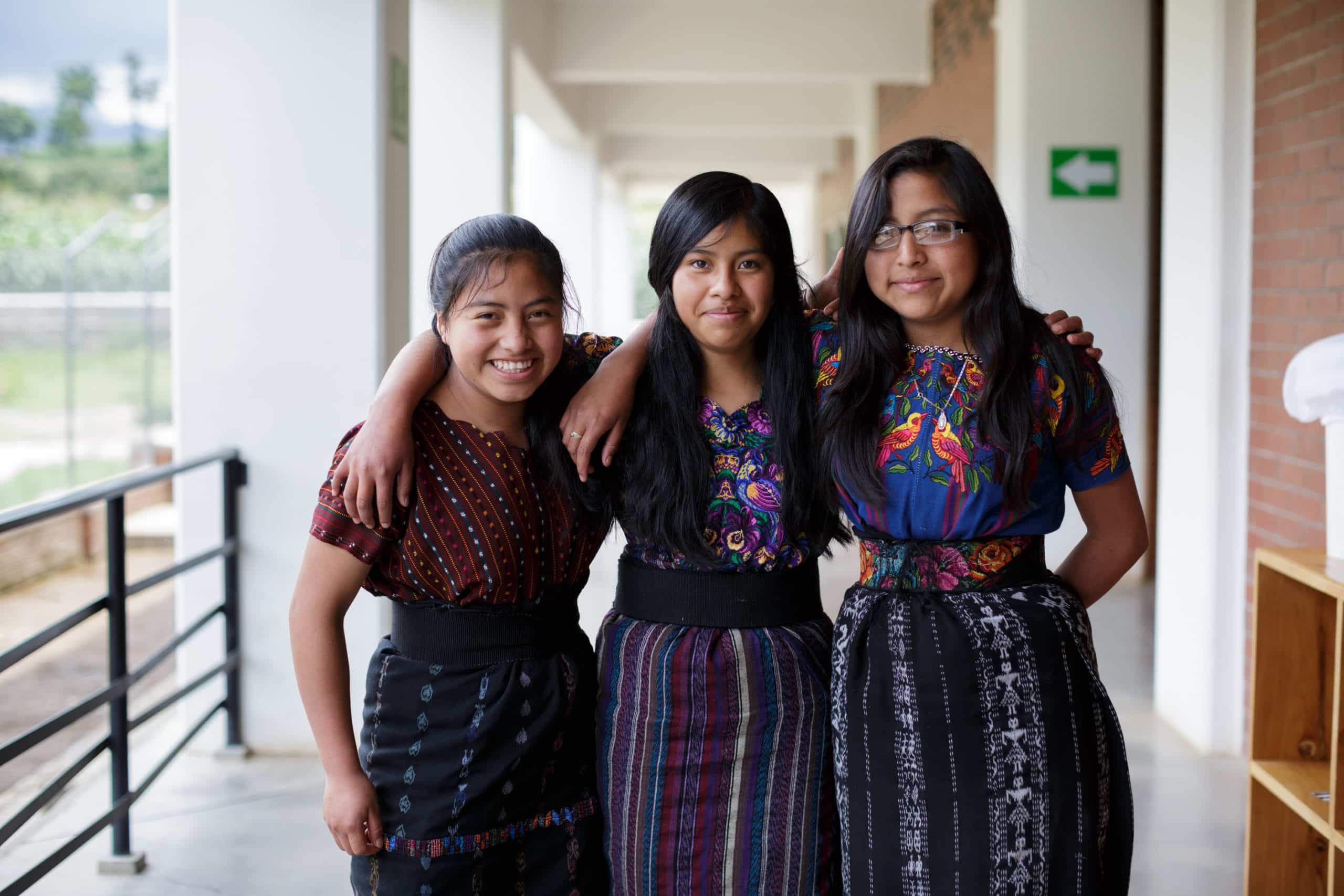 Students pose at the MAIA school. MAIA offers opportunities in quality education for Maya women.