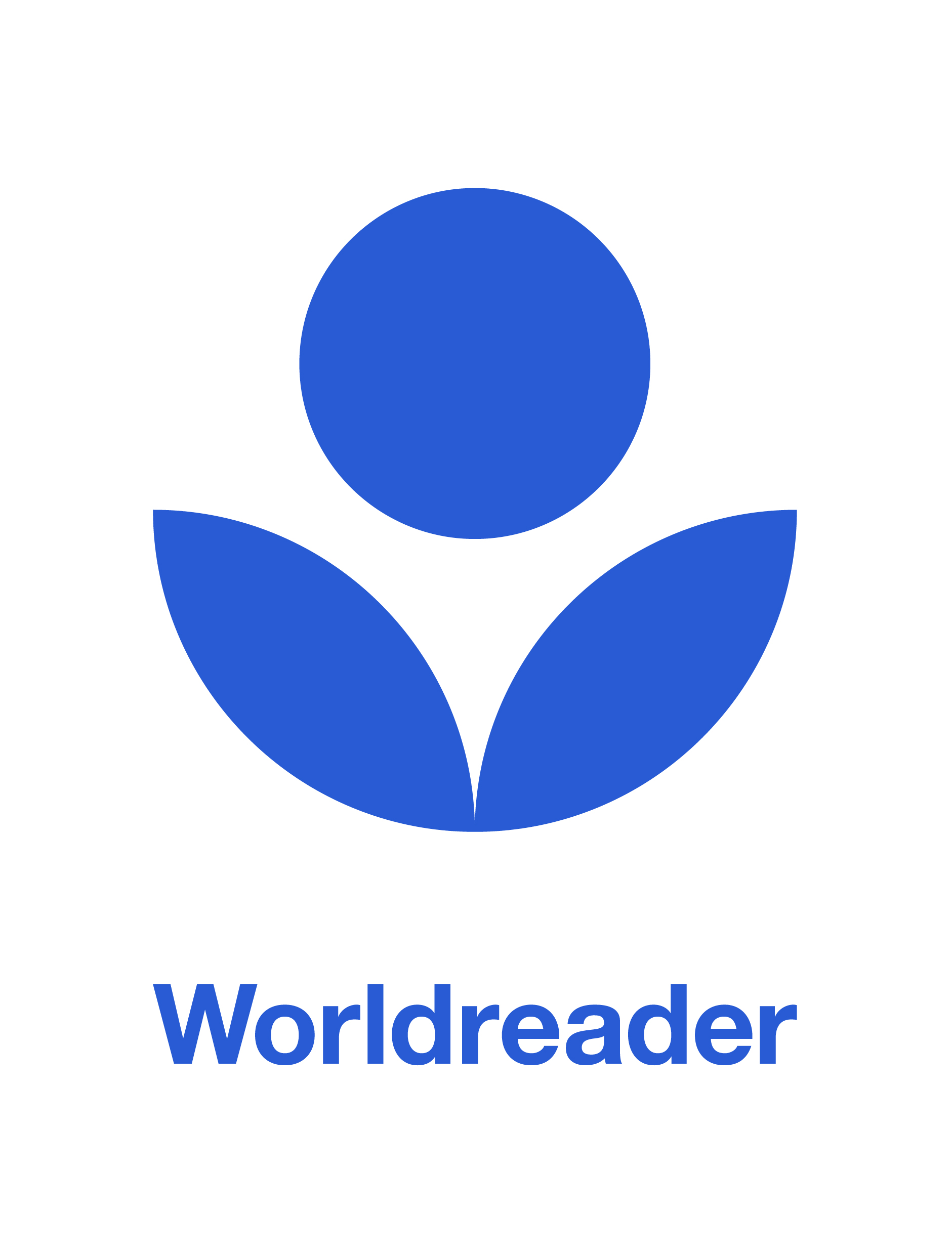 the Worldreader logo an icon type image of someone reading a book
