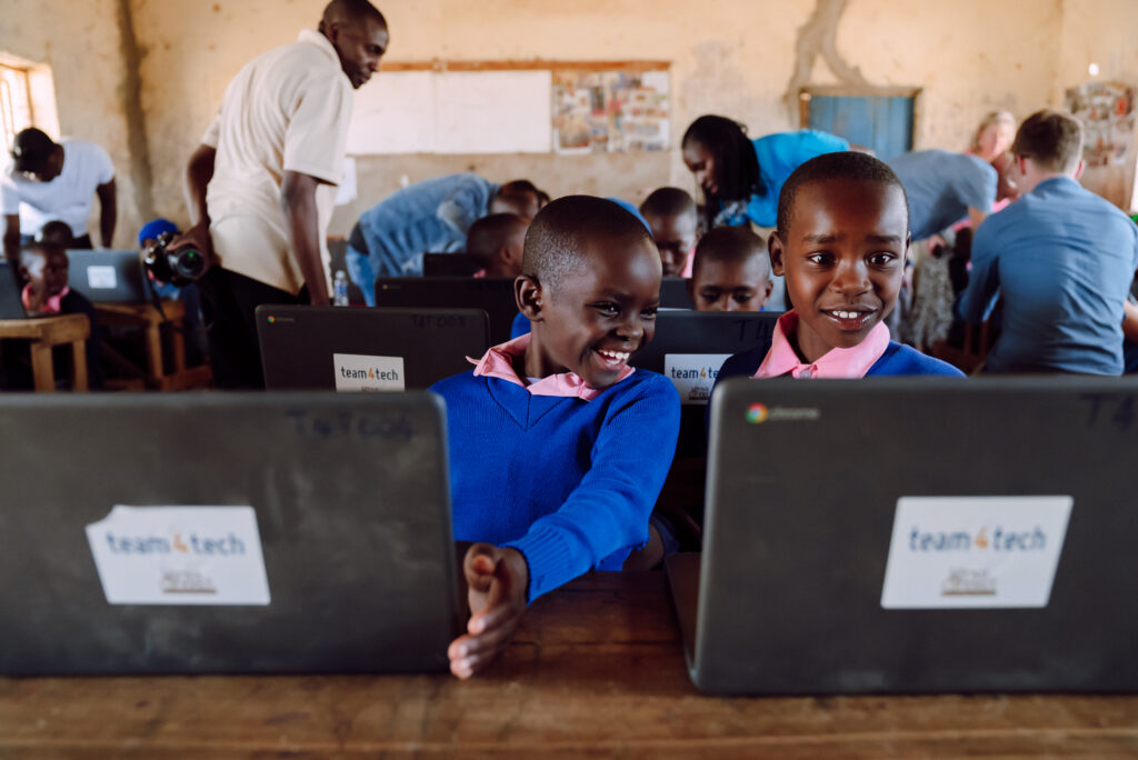 Students in Kenya using Team4Tech Laptops