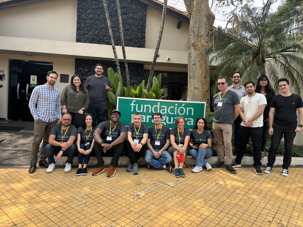 Salesforce skilled volunteering team working with Team4Tech to support learning in Paraguay.