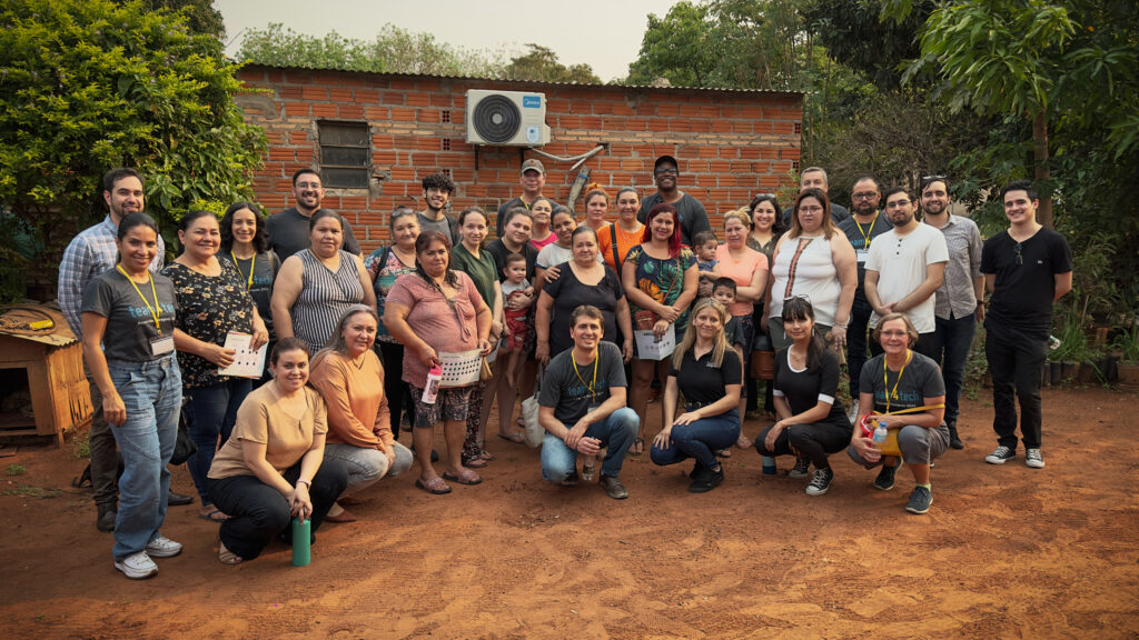 NGO staff from Fundacion Paraguaya collaborate with Team4Tech and skilled volunteers from Salesforce