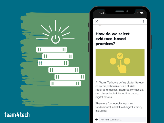 Graphic showing Evidence-Based Practice screenshot on smartphone frames from the Digital Literacy Toolkit | Digital Literacy Toolkit Launch